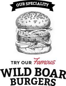 Try Our Famous Wild Boar Meat Burgers