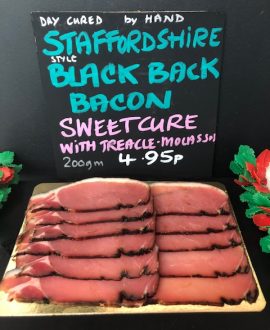 Staffordshire Black Dry Cured Sweet Back Bacon