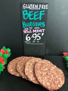 Gluten-free beef burgers