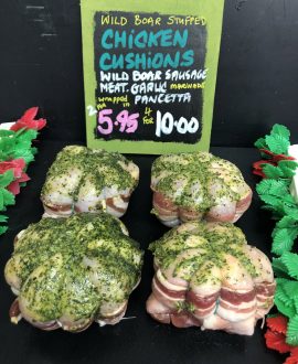 Wild Boar Stuffed Chicken Cushions
